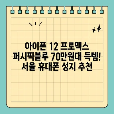 아이폰 12 프로맥스 퍼시픽블루 70만원대 득템! 서울 휴대폰 성지 추천 | 아이폰 12 프로맥스, 퍼시픽블루, 휴대폰 성지, 저렴하게 구매