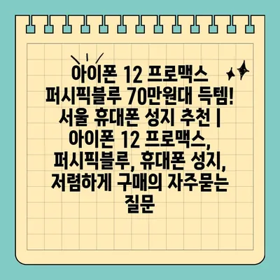 아이폰 12 프로맥스 퍼시픽블루 70만원대 득템! 서울 휴대폰 성지 추천 | 아이폰 12 프로맥스, 퍼시픽블루, 휴대폰 성지, 저렴하게 구매