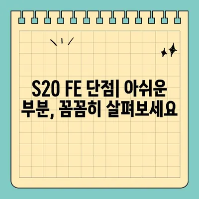 갤럭시 S20 FE 가격, 스펙 팀킬 수준? | 가성비 끝판왕, 장단점 비교 분석