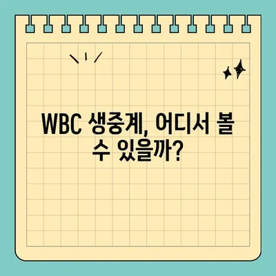 WBC 야구 중계 실시간 시청 & 하이라이트 다시보기|  인터넷 방송 사이트 총정리 |  2023 월드베이스볼 클래식, 생중계, 다시보기