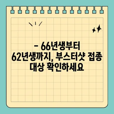 66년생부터 62년생까지, 백신 부스터샷 대상과 신청 방법 총정리 | 코로나19, 백신 접종, 부스터샷, 신청