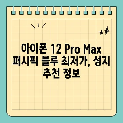 아이폰 12 Pro Max 퍼시픽 블루, 서울 휴대폰 성지에서 70만 원대 득템! | 성지 추천, 가격 비교, 할인 정보