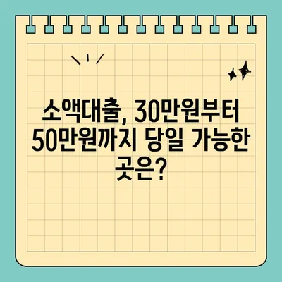 30만원 소액대출 쉬운곳 10만원 50만원 당일 가능 TOP6 | 빠르고 간편하게 돈 빌리는 방법