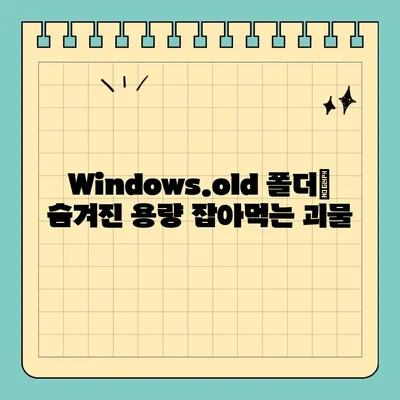 Windows 11 설치 후 생긴 Windows.old 폴더 삭제하는 방법 | 용량 확보, 이전 설치 제거, 간단 가이드