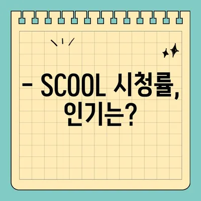 SCOOL 재방송, 몇 부작까지 볼 수 있을까? | 방송 시간, 다시 보기, 시청률, 출연진, 공식 영상 정보 총정리