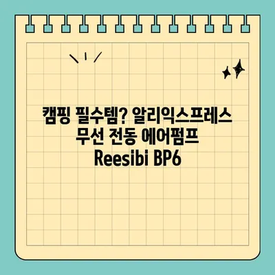 알리익스프레스 무선 전동 에어펌프 Reesibi BP6 (feat.캠핑학교) 내돈내산 리뷰| 캠핑 필수템? | 캠핑, 에어펌프, 리뷰, 캠핑용품, 알리익스프레스