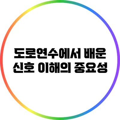 도로연수에서 배운 신호 이해의 중요성