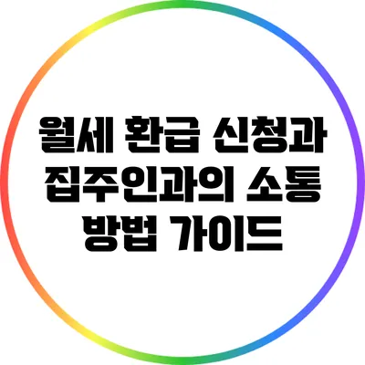 월세 환급 신청과 집주인과의 소통 방법 가이드