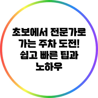초보에서 전문가로 가는 주차 도전! 쉽고 빠른 팁과 노하우