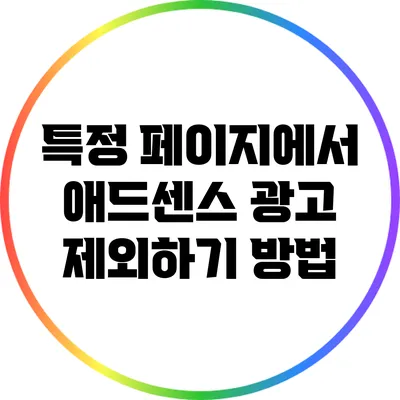 특정 페이지에서 애드센스 광고 제외하기 방법