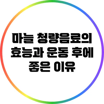 마늘 청량음료의 효능과 운동 후에 좋은 이유