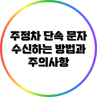 주정차 단속 문자 수신하는 방법과 주의사항