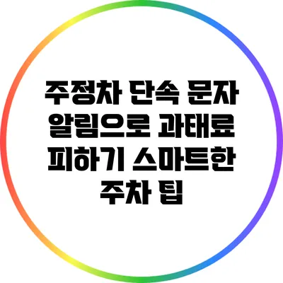주정차 단속 문자 알림으로 과태료 피하기: 스마트한 주차 팁