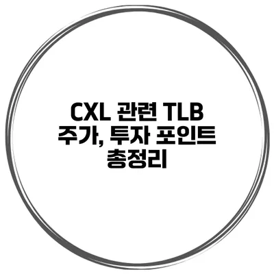 CXL 관련 TLB 주가, 투자 포인트 총정리