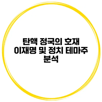 탄핵 정국의 호재 이재명 및 정치 테마주 분석