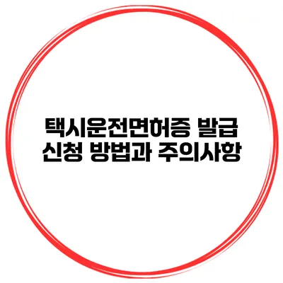 택시운전면허증 발급 신청 방법과 주의사항