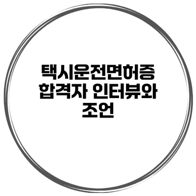 택시운전면허증 합격자 인터뷰와 조언